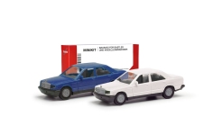 Herpa 012409-009 - H0 - Mercedes-Benz 190E - blau/weiß (2 Stück)